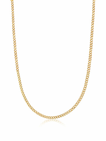 Nialaya Men's Necklace Men's Gold Cuban Link Chain in 3mm